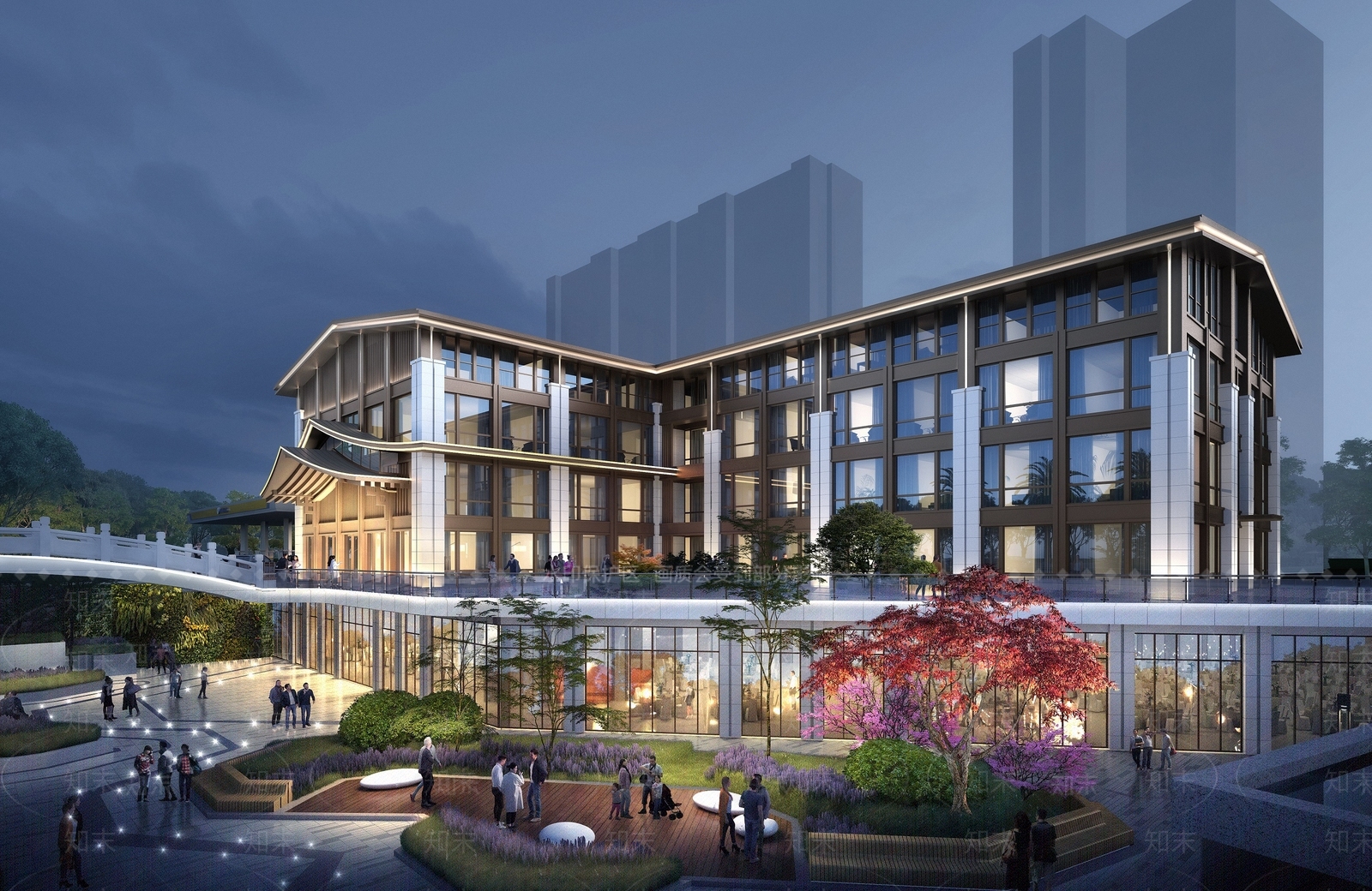 现代广场景观SU模型下载【ID:1202022846】