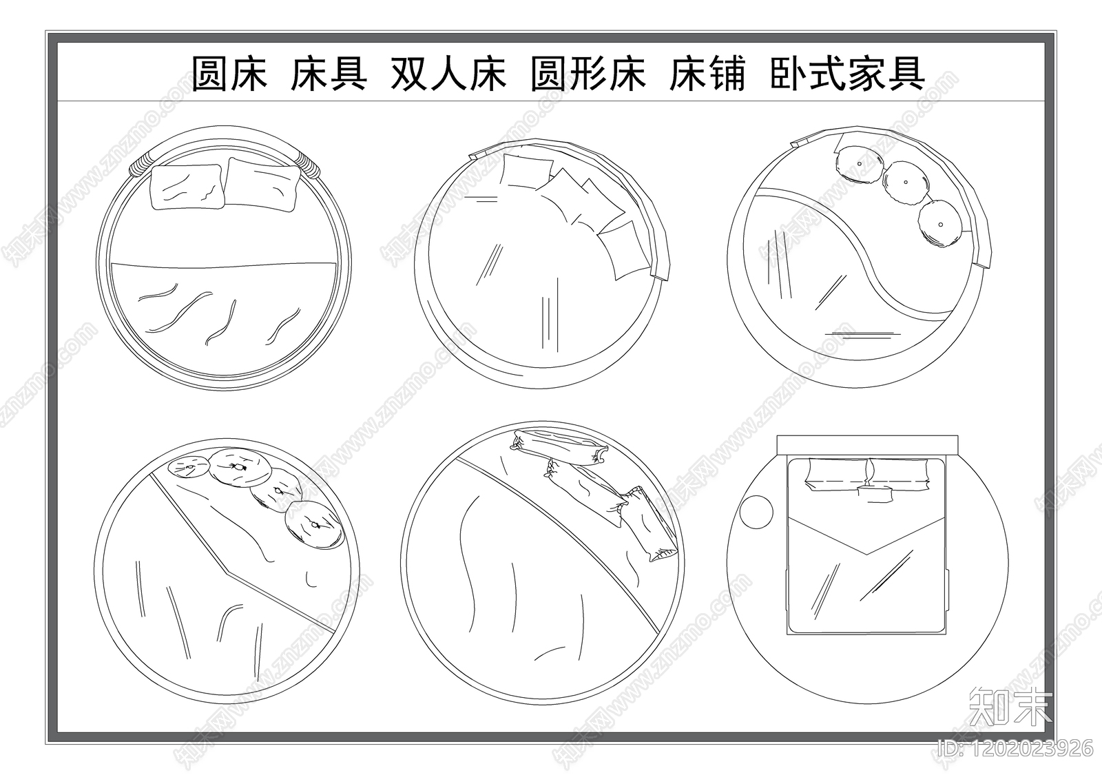 现代床施工图下载【ID:1202023926】
