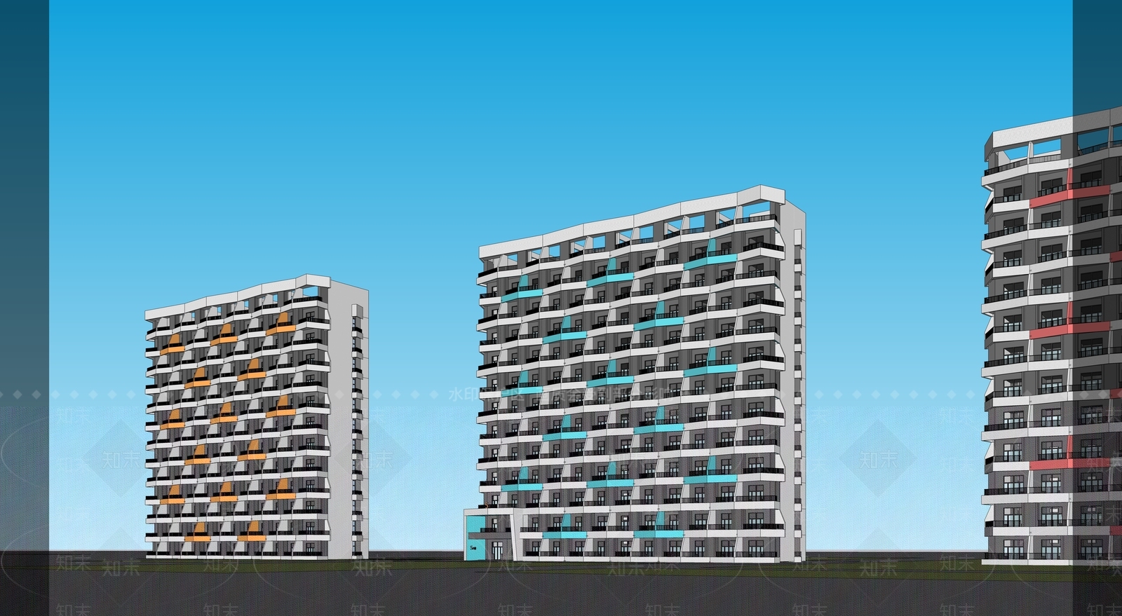 现代轻奢学校建筑SU模型下载【ID:1202024972】