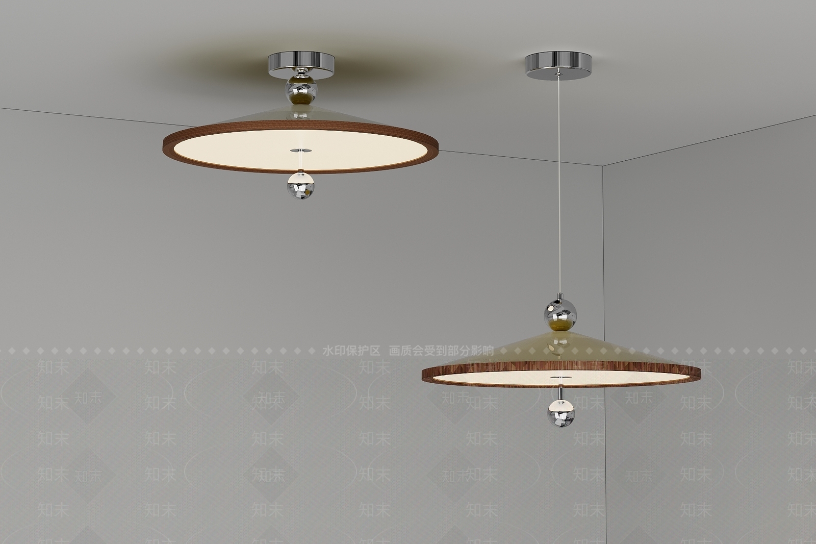 现代奶油吸顶灯SU模型下载【ID:1202024146】