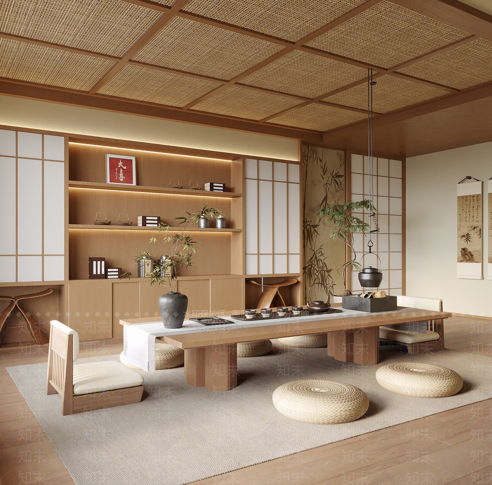 新中式现代茶室3D模型下载【ID:1202024254】