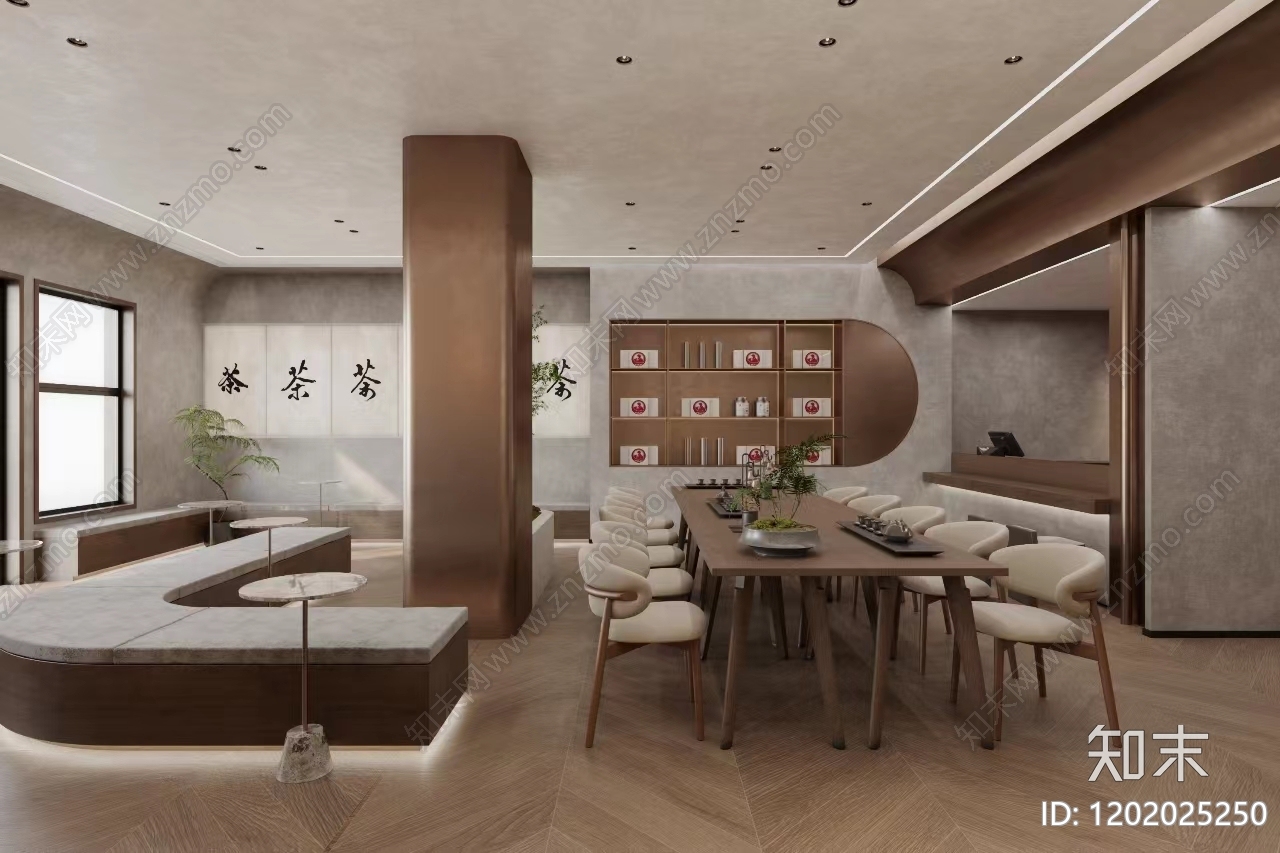 现代奶油茶餐厅cad施工图下载【ID:1202025250】