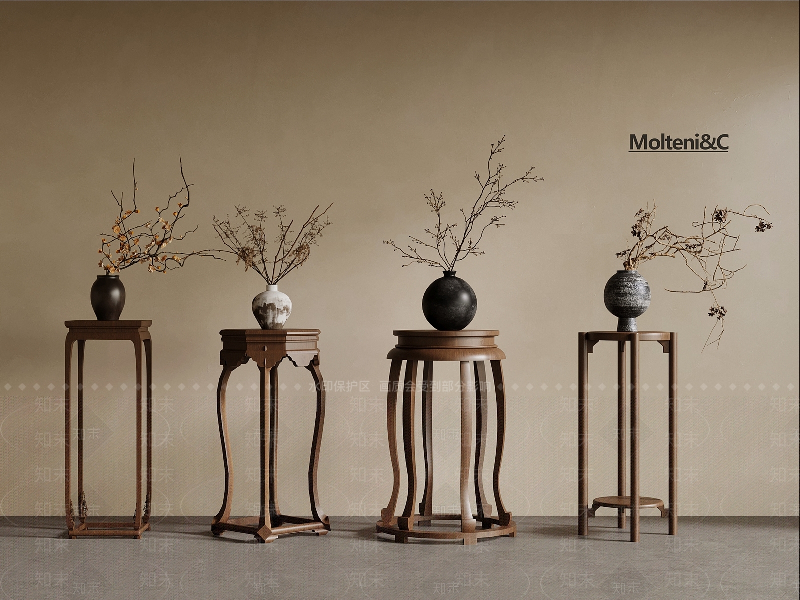 新中式花架3D模型下载【ID:1202025255】