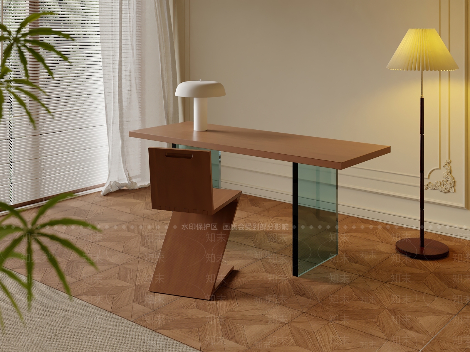 法式中古书桌椅3D模型下载【ID:1202025627】