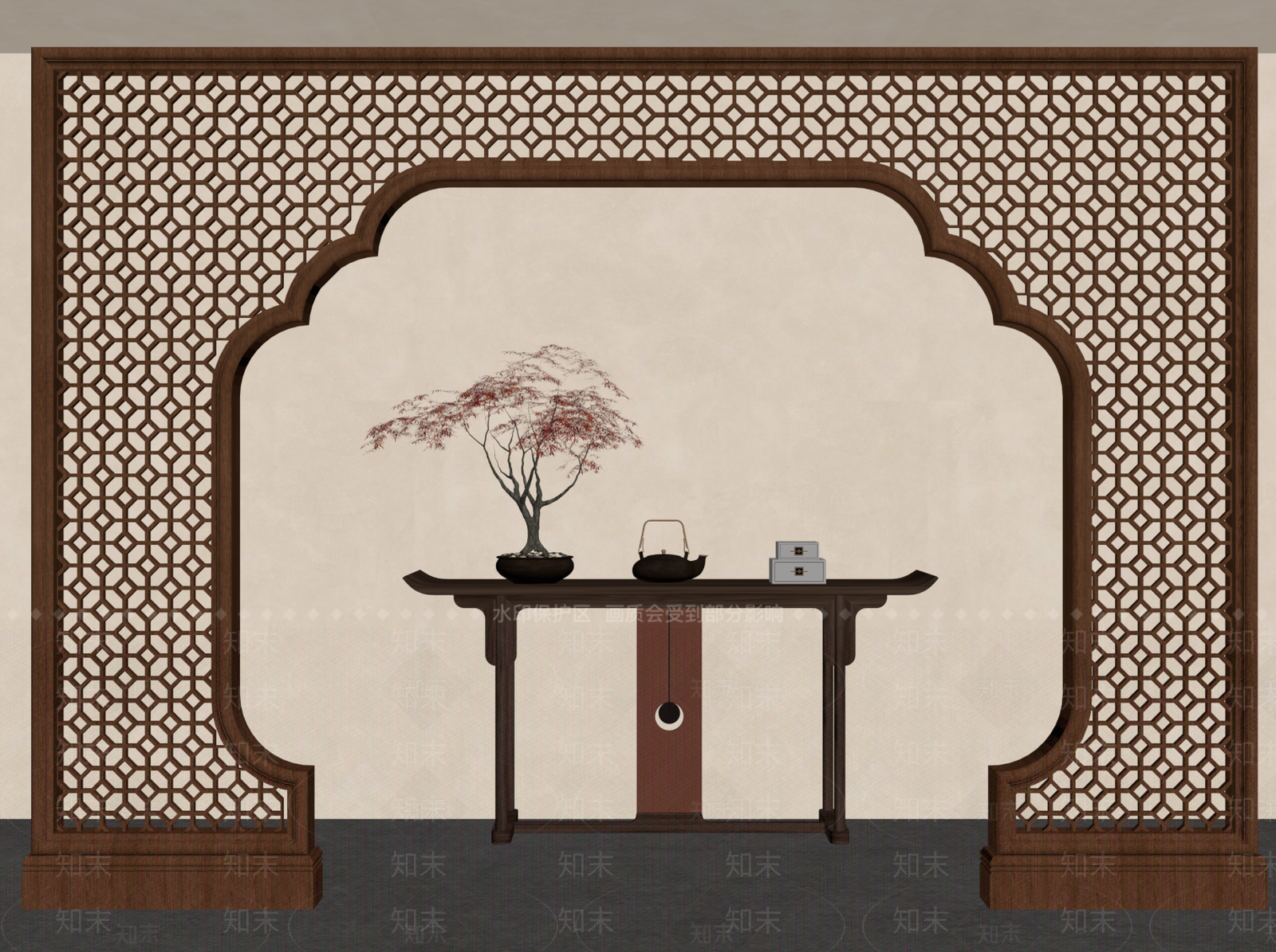 新中式隔断SU模型下载【ID:1202026004】