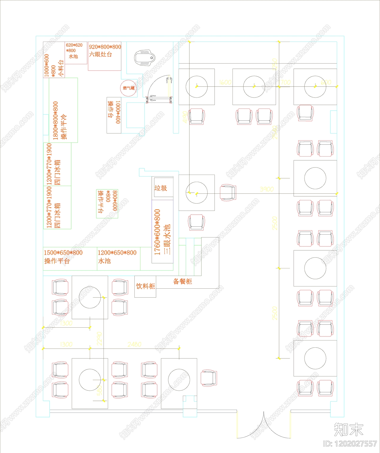 现代快餐店cad施工图下载【ID:1202027557】