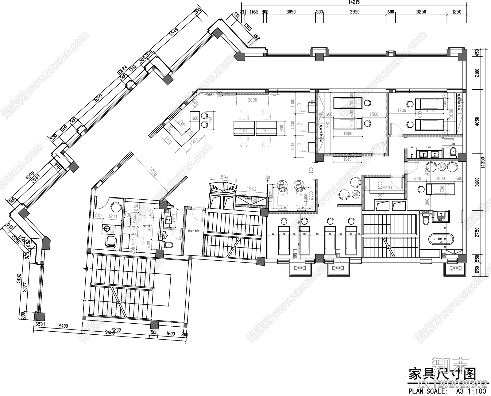现代其他商业空间cad施工图下载【ID:1202029302】