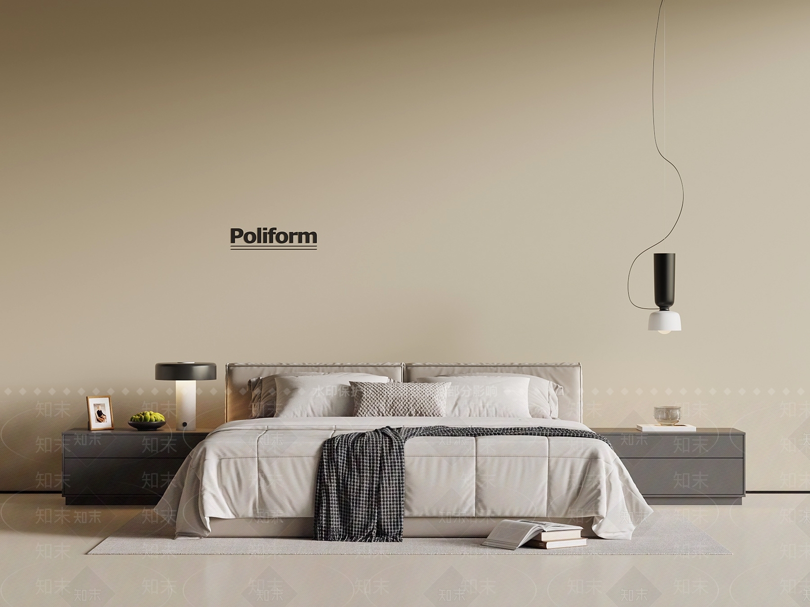 现代双人床SU模型下载【ID:1202029682】