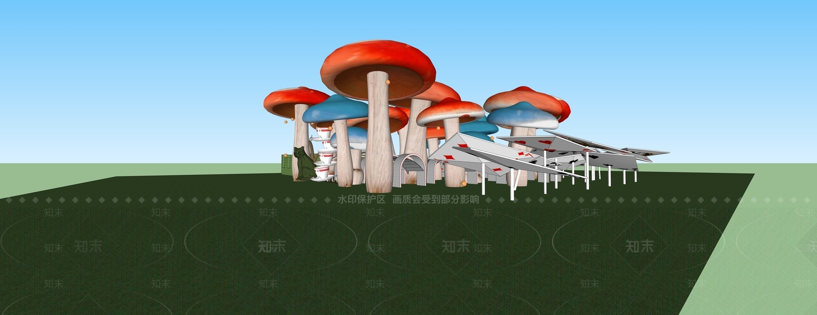 现代其他景观小品SU模型下载【ID:1202030931】