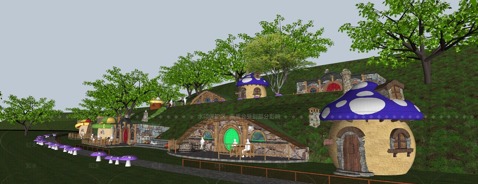 现代体育公园SU模型下载【ID:1202031032】