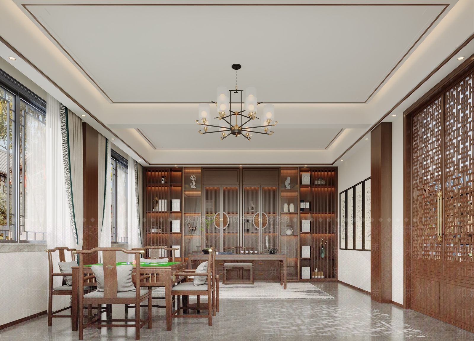 新中式中式书房3D模型下载【ID:1202031978】