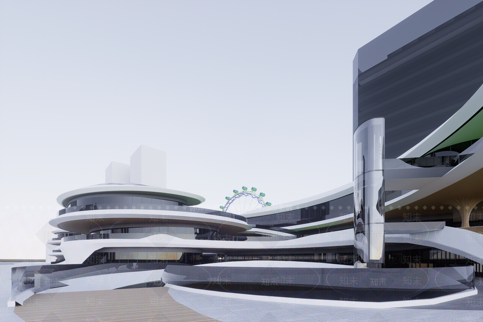 现代商场建筑SU模型下载【ID:1202031990】
