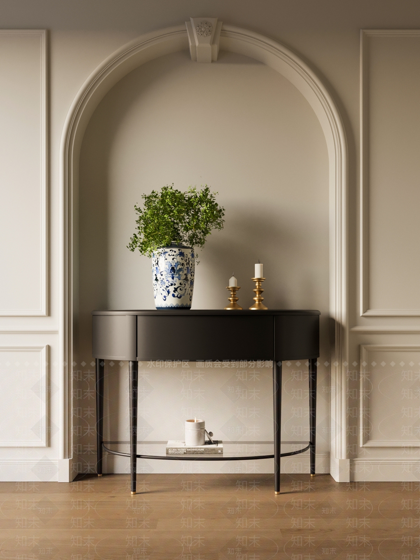 现代中古玄关柜3D模型下载【ID:1202032414】