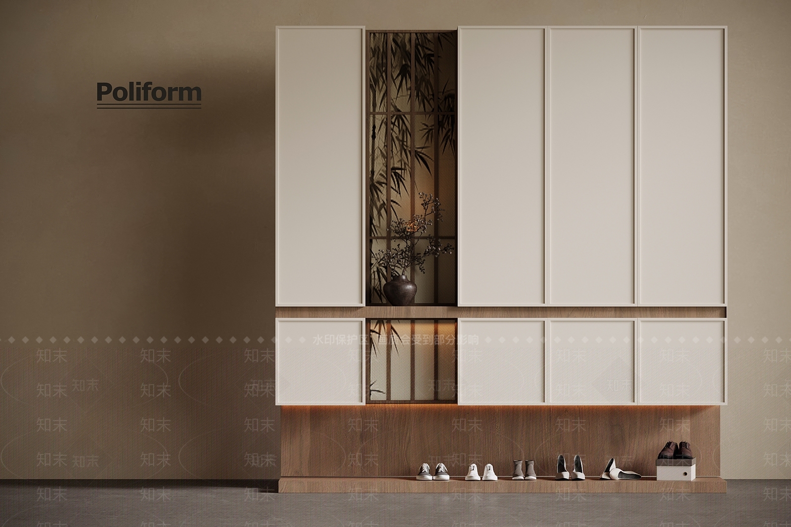 新中式鞋柜3D模型下载【ID:1202032657】