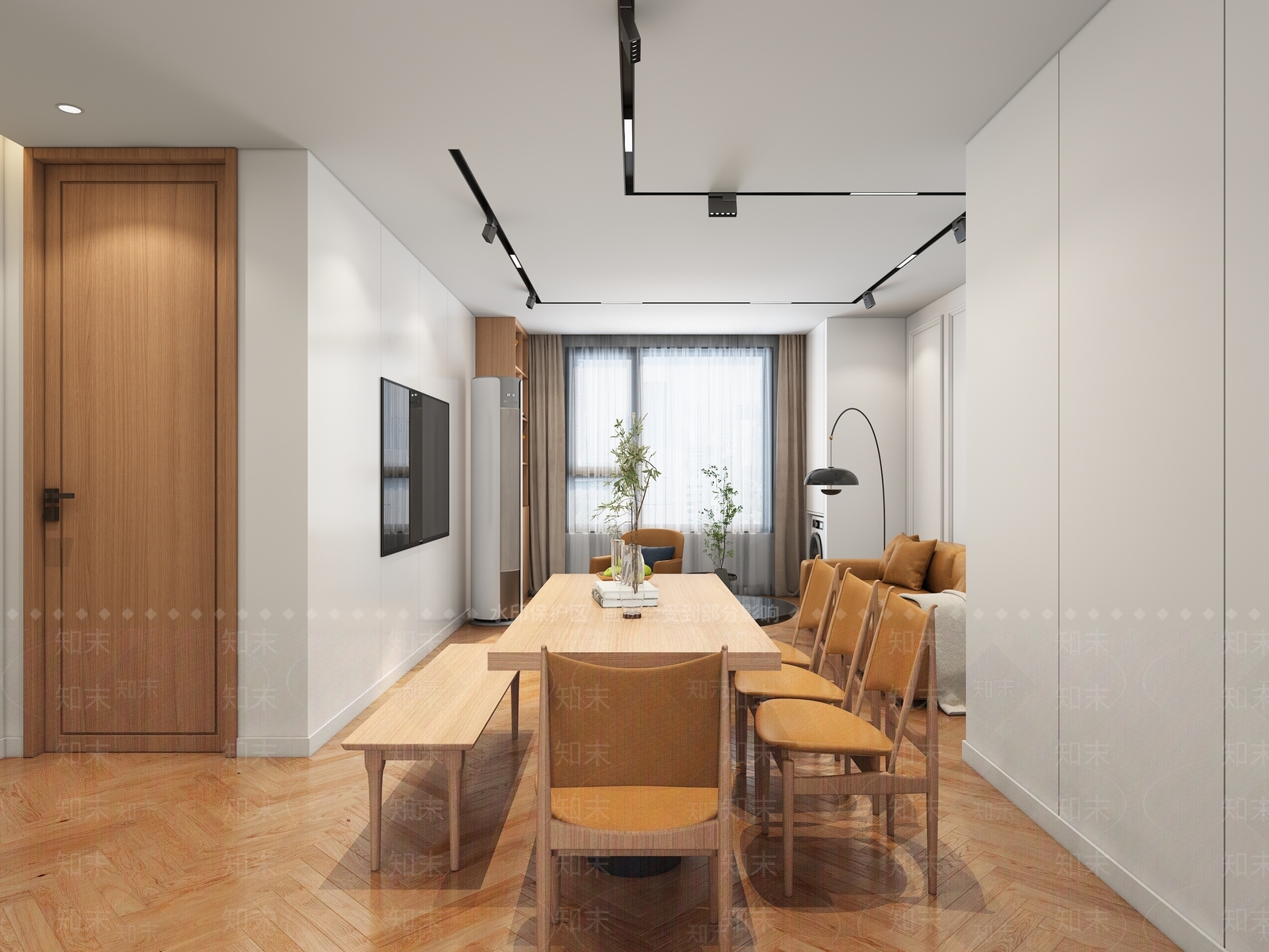 原木现代客餐厅3D模型下载【ID:1202032934】