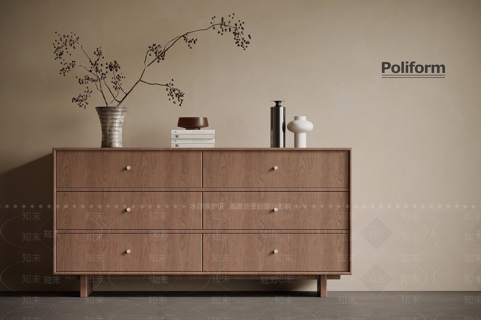 现代中古玄关柜3D模型下载【ID:1202033524】