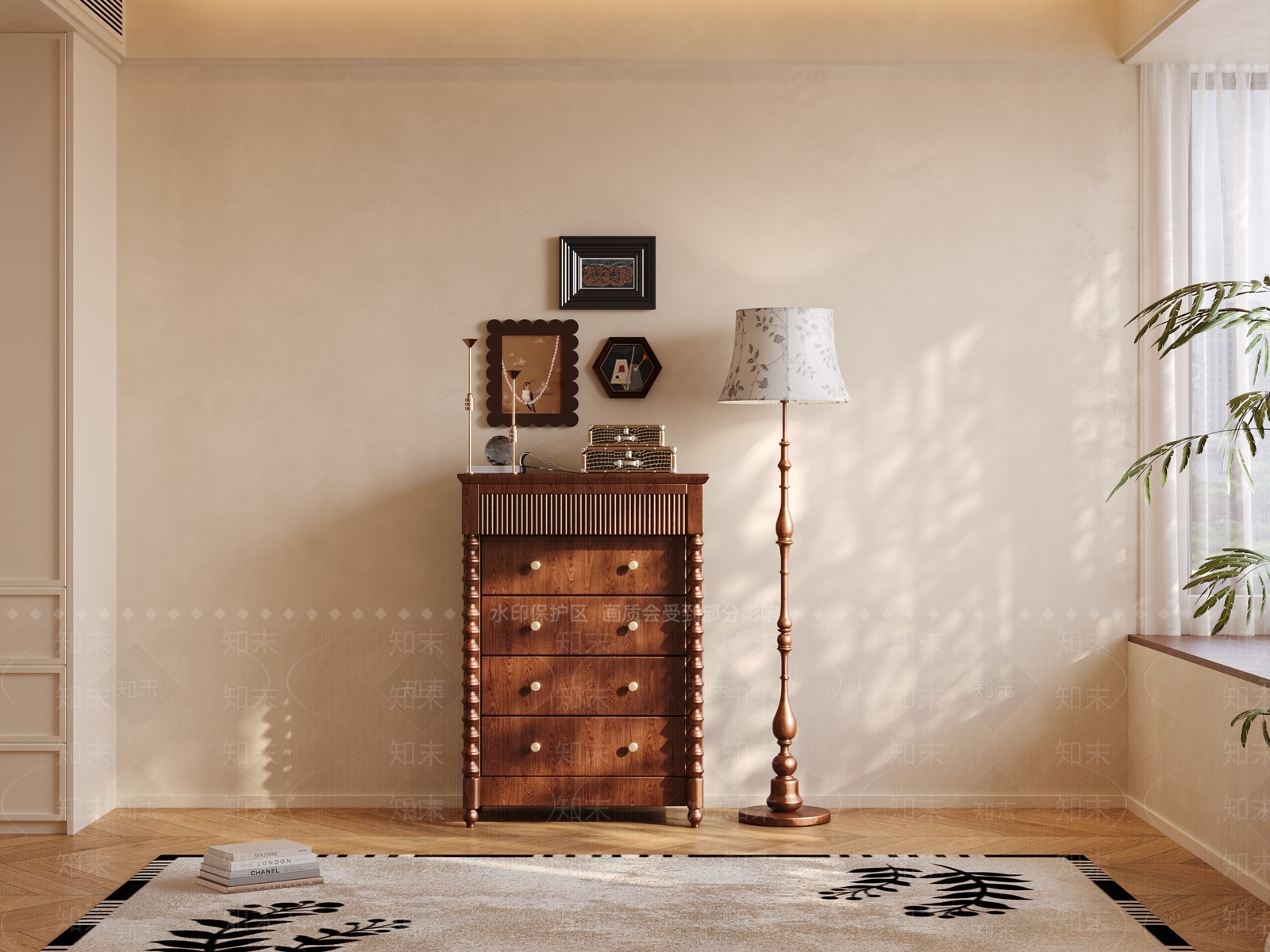 法式中古斗柜3D模型下载【ID:1202033973】