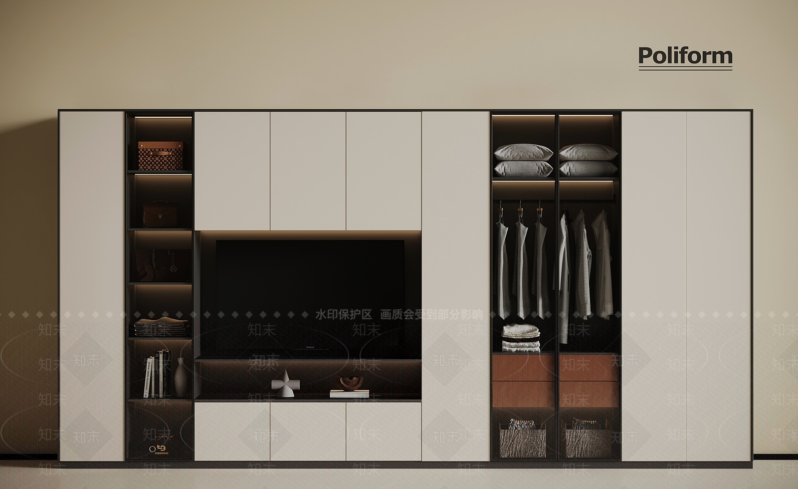 现代衣柜3D模型下载【ID:1202033970】