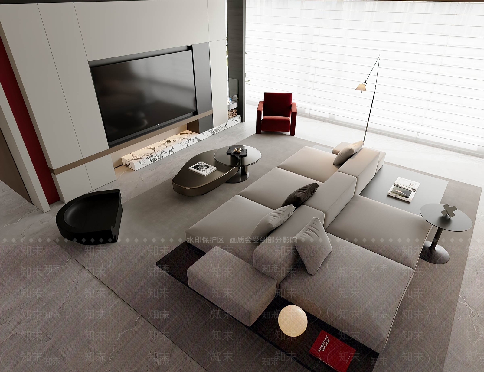 现代极简多人沙发3D模型下载【ID:1202035312】