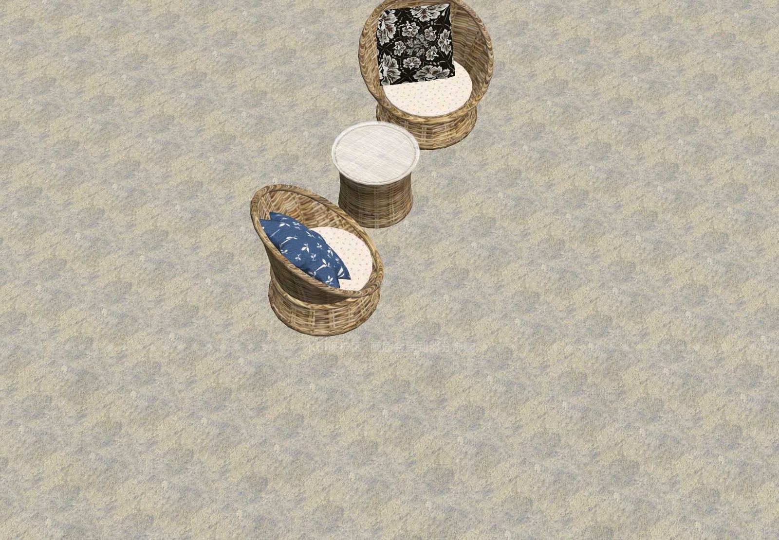 新中式户外桌椅SU模型下载【ID:1202035118】