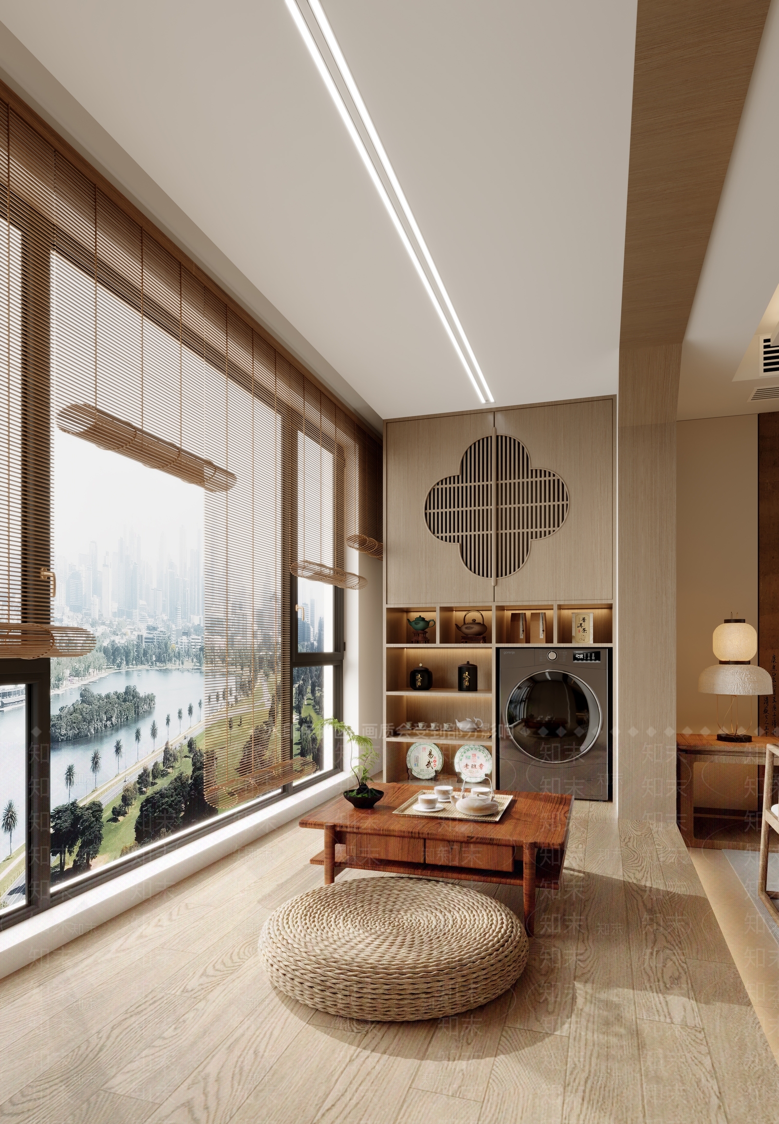 新中式禅意阳台3D模型下载【ID:1202038309】