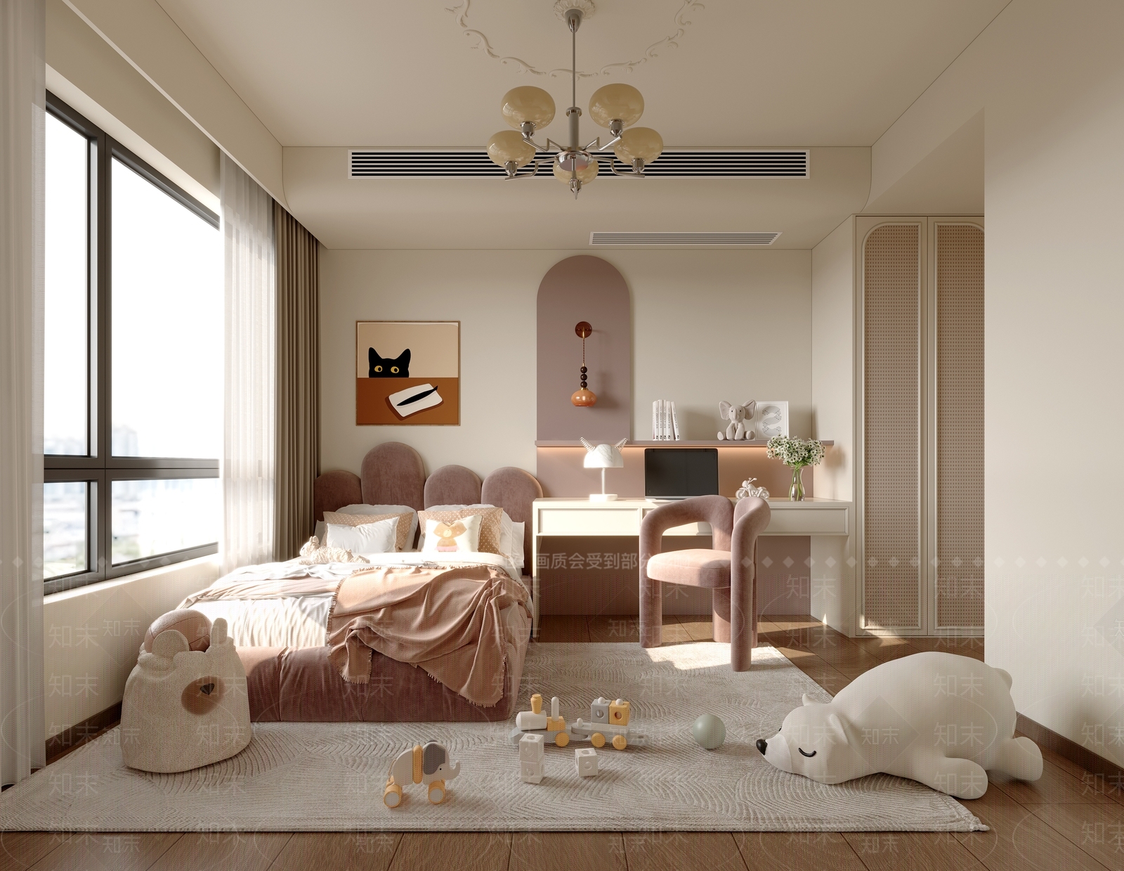 现代中古女孩房3D模型下载【ID:1202038869】