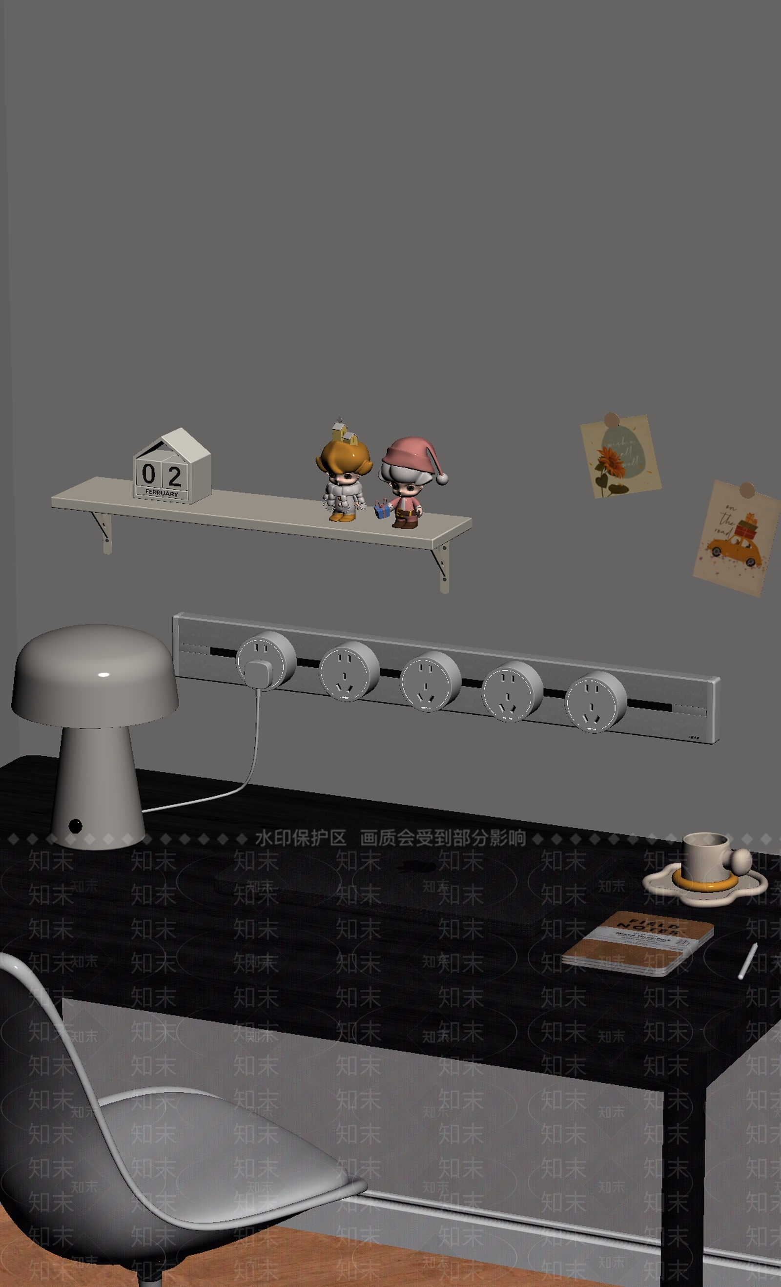 现代插座3D模型下载【ID:1202039226】