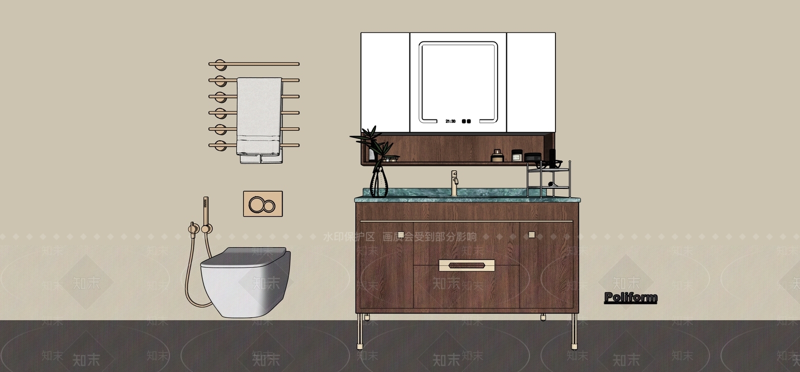 洗手台SU模型下载【ID:1202043105】