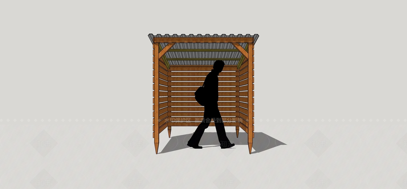 现代新中式廊架SU模型下载【ID:1205531894】