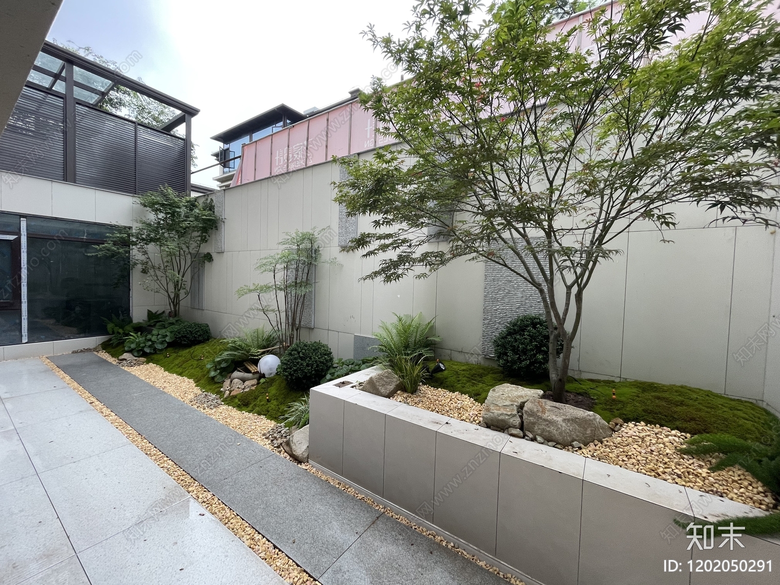 禅意现代庭院施工图下载【ID:1202050291】