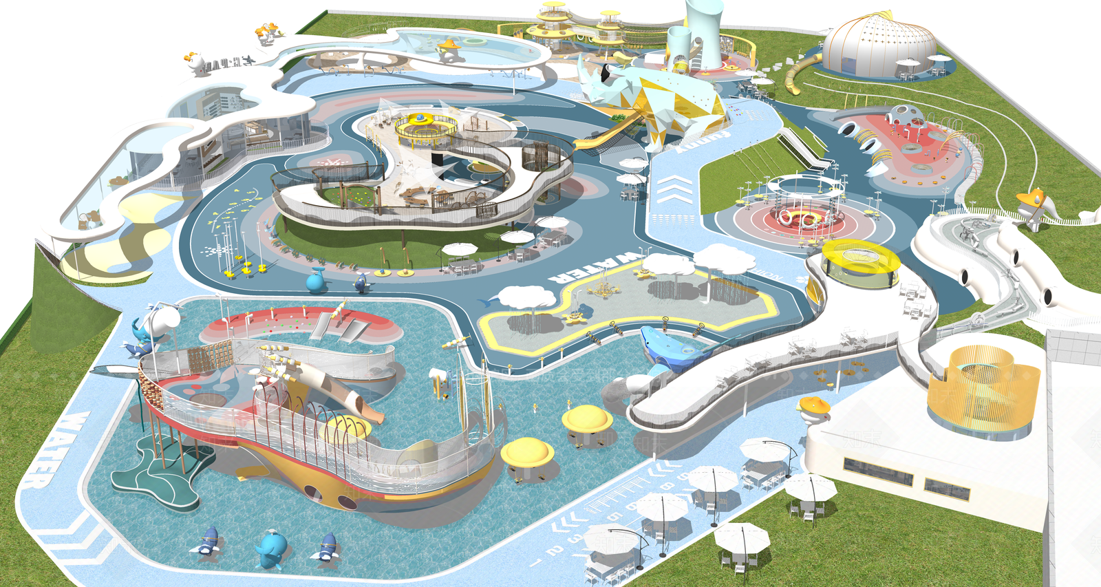 现代儿童游乐空间SU模型下载【ID:1202052227】