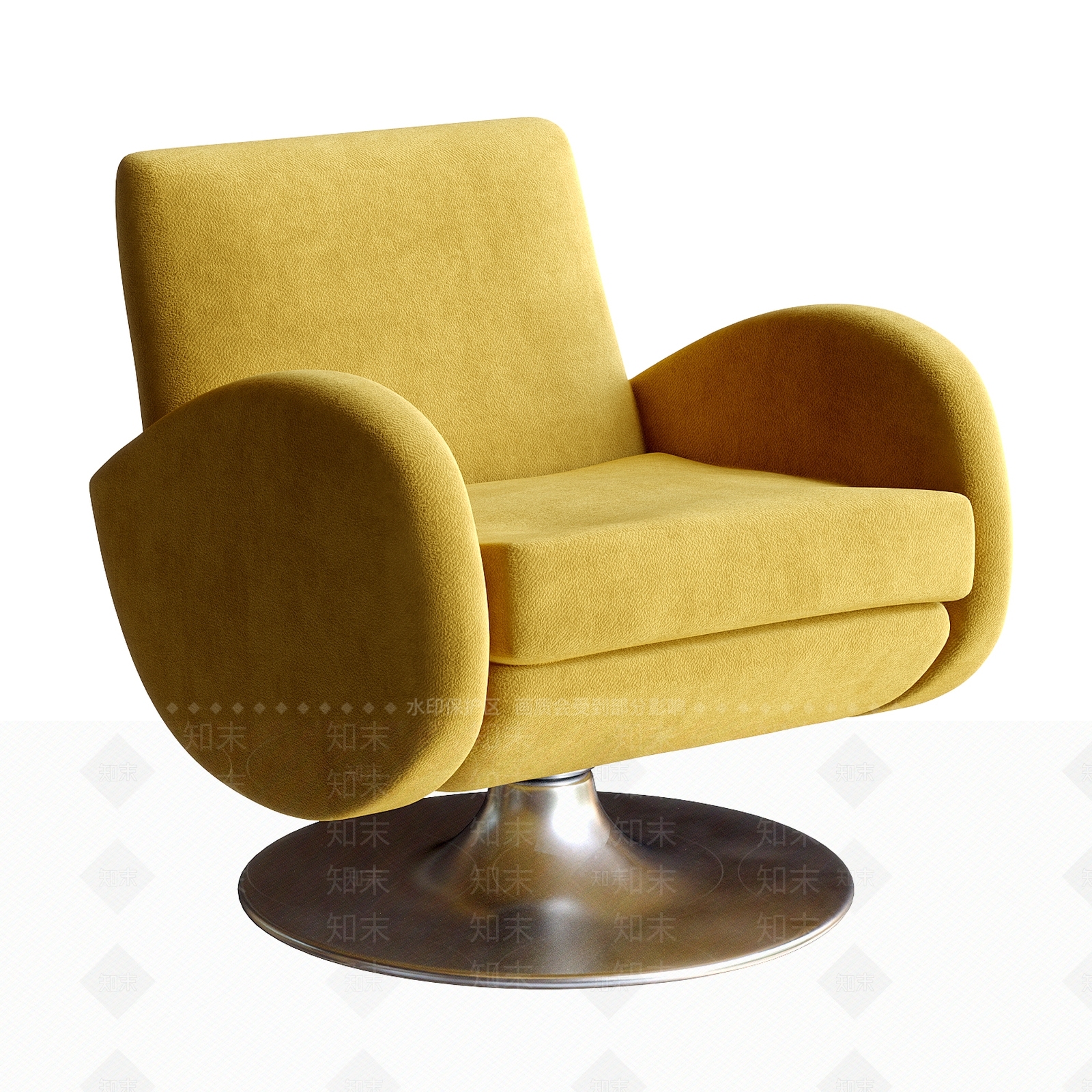 现代法式单人沙发3D模型下载【ID:1202052987】