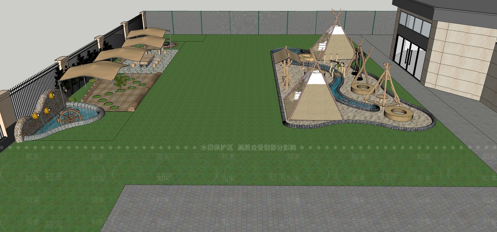 现代教育校园景观SU模型下载【ID:1202059476】