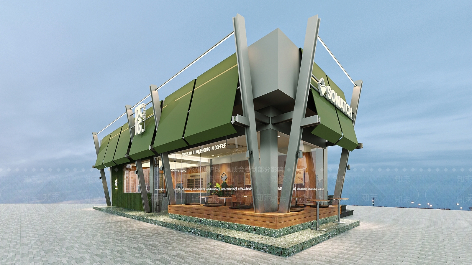 工业禅意咖啡厅3D模型下载【ID:1202059576】