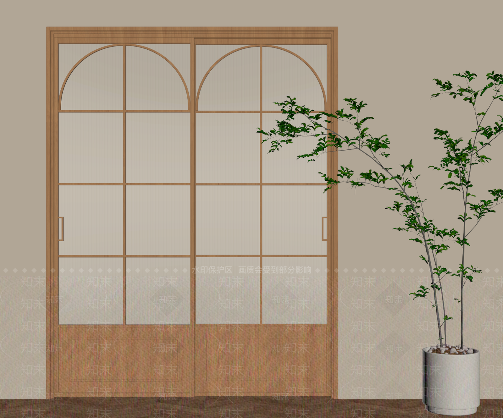 现代推拉门SU模型下载【ID:1202064598】