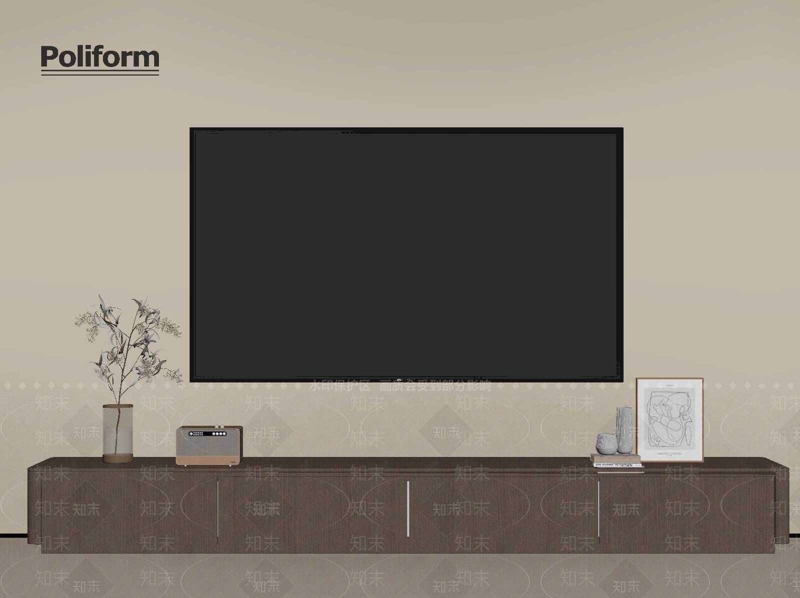 现代意式电视柜SU模型下载【ID:1202064723】