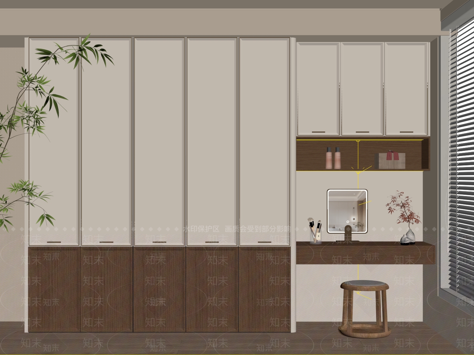 新中式衣柜SU模型下载【ID:1202065135】