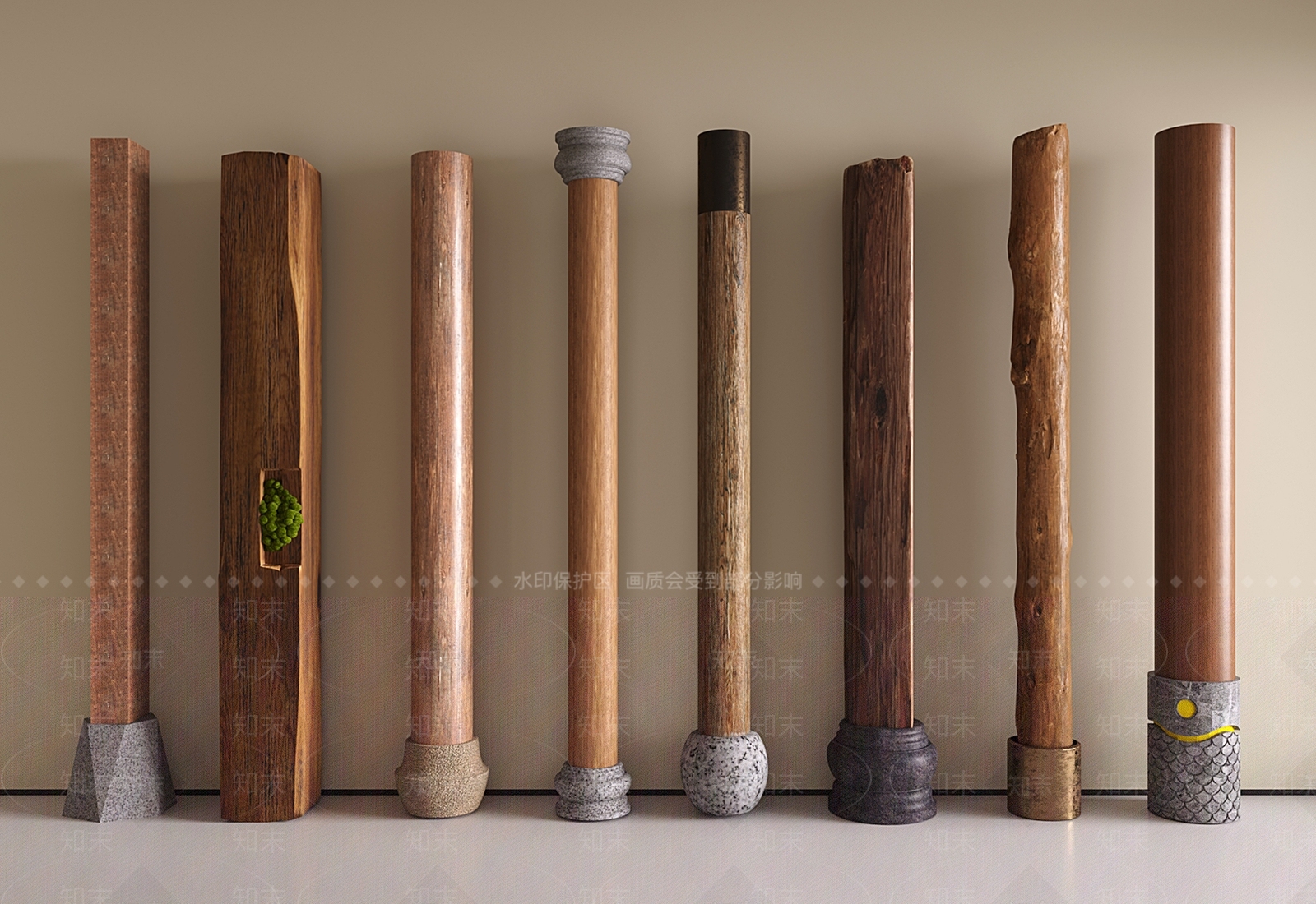 中古侘寂柱子3D模型下载【ID:1202066704】