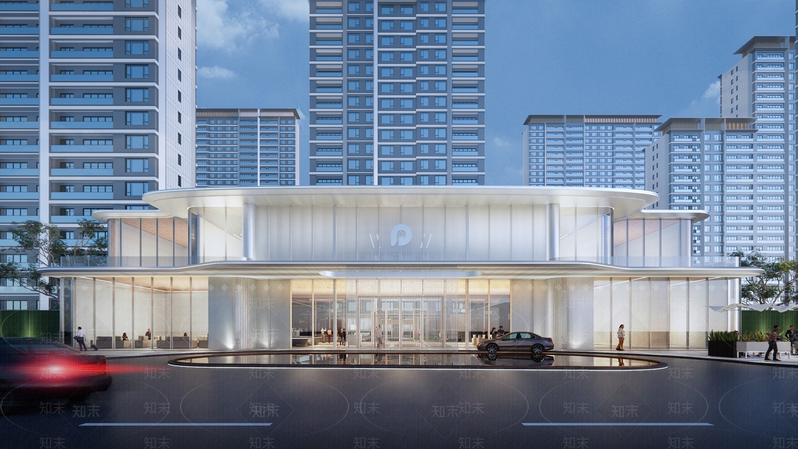 现代售楼处建筑SU模型下载【ID:1202068733】