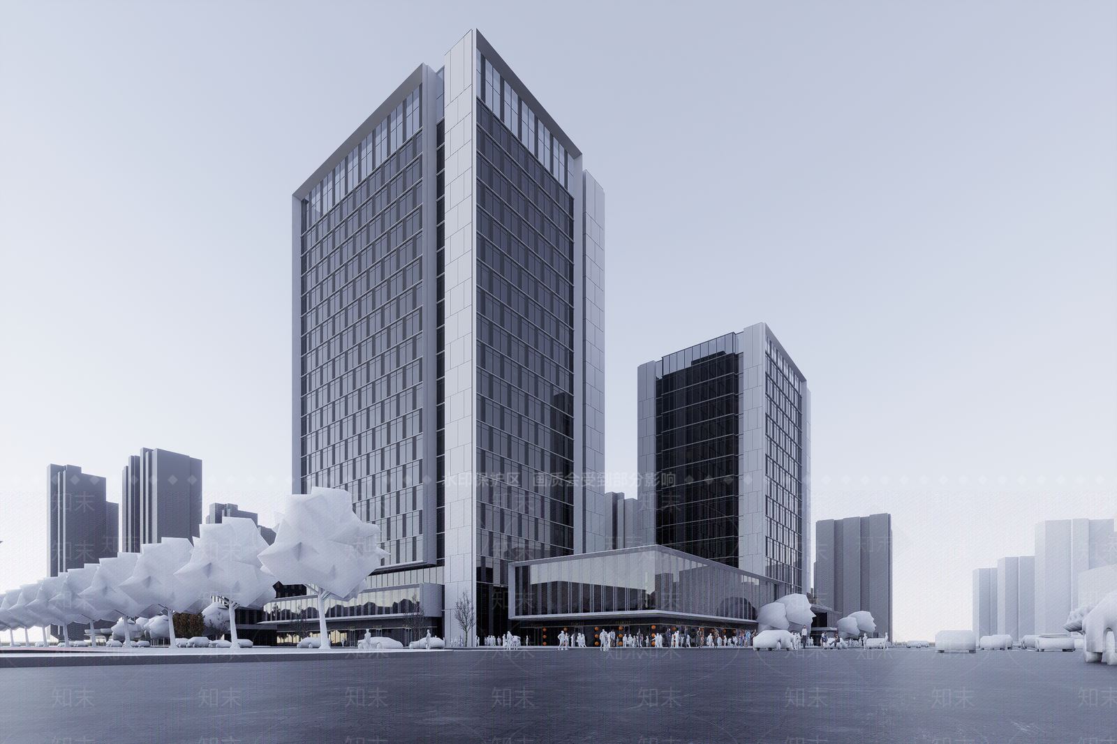 现代办公楼SU模型下载【ID:1202068881】