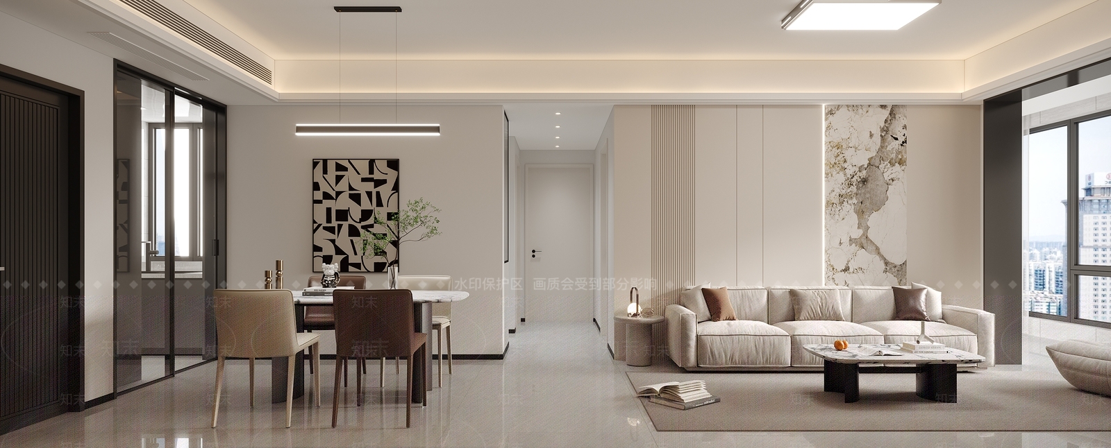 现代家居客厅3D模型下载【ID:1202076201】