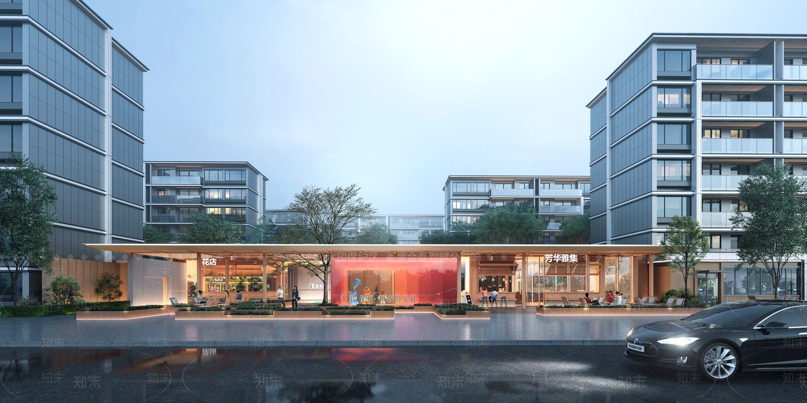 现代售楼处建筑SU模型下载【ID:1202077471】