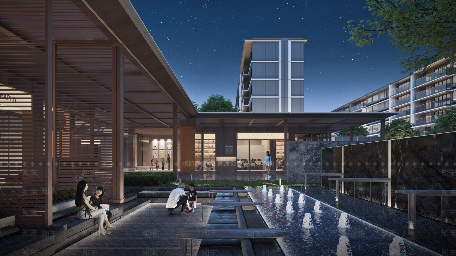 现代售楼处建筑SU模型下载【ID:1202077471】