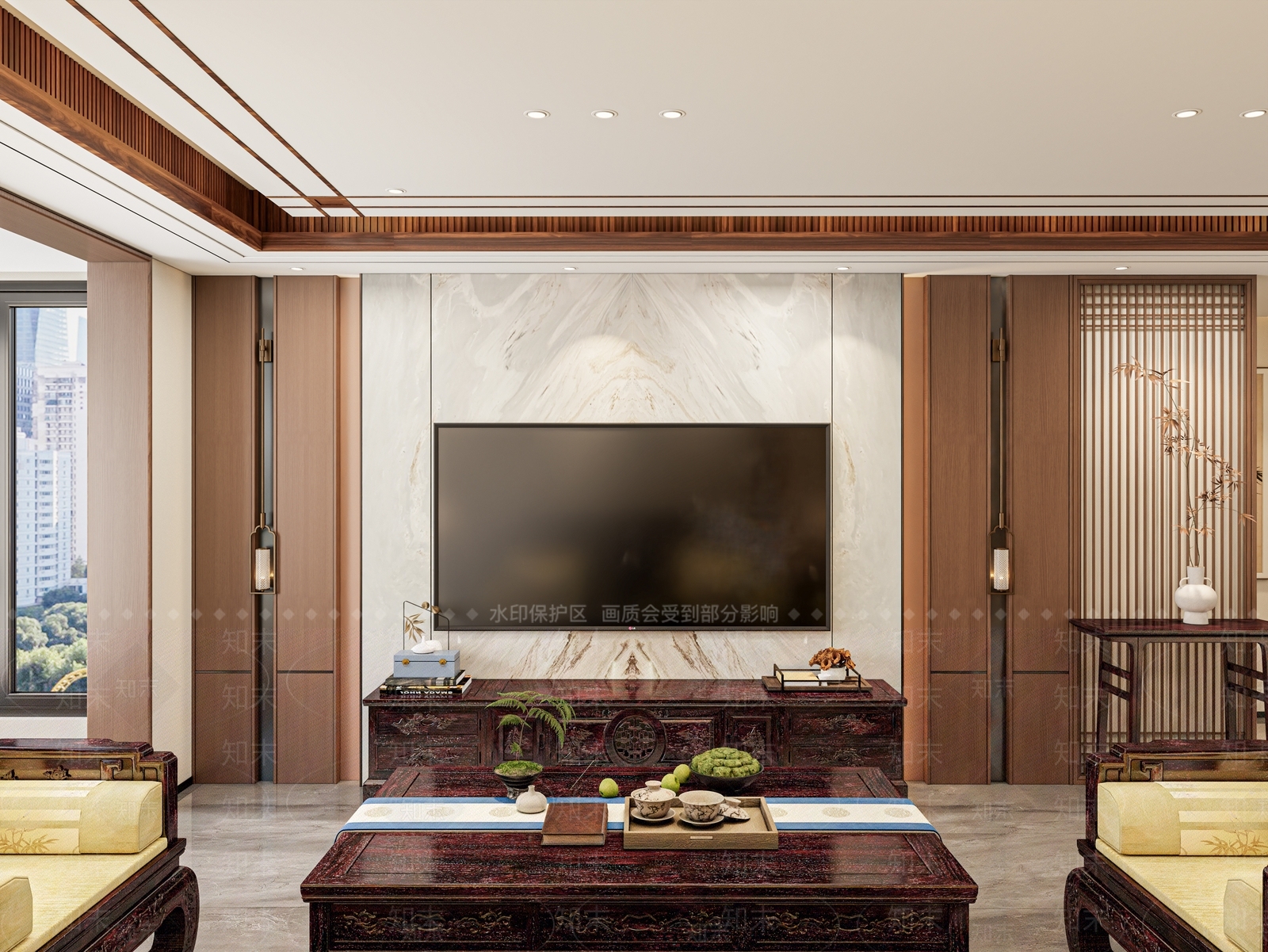 新中式中式家居客厅3D模型下载【ID:1202079012】