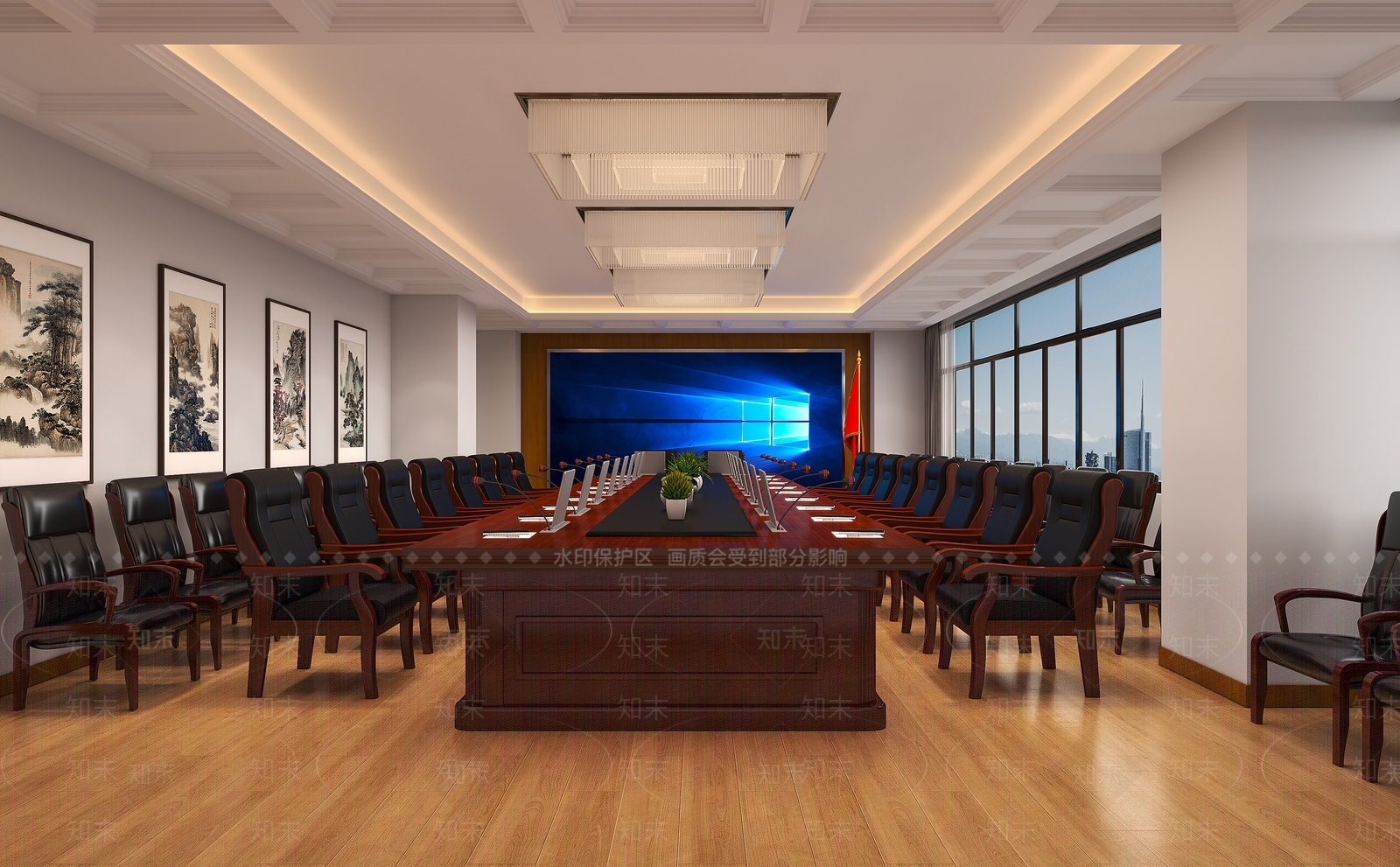 现代会议室3D模型下载【ID:1204040878】
