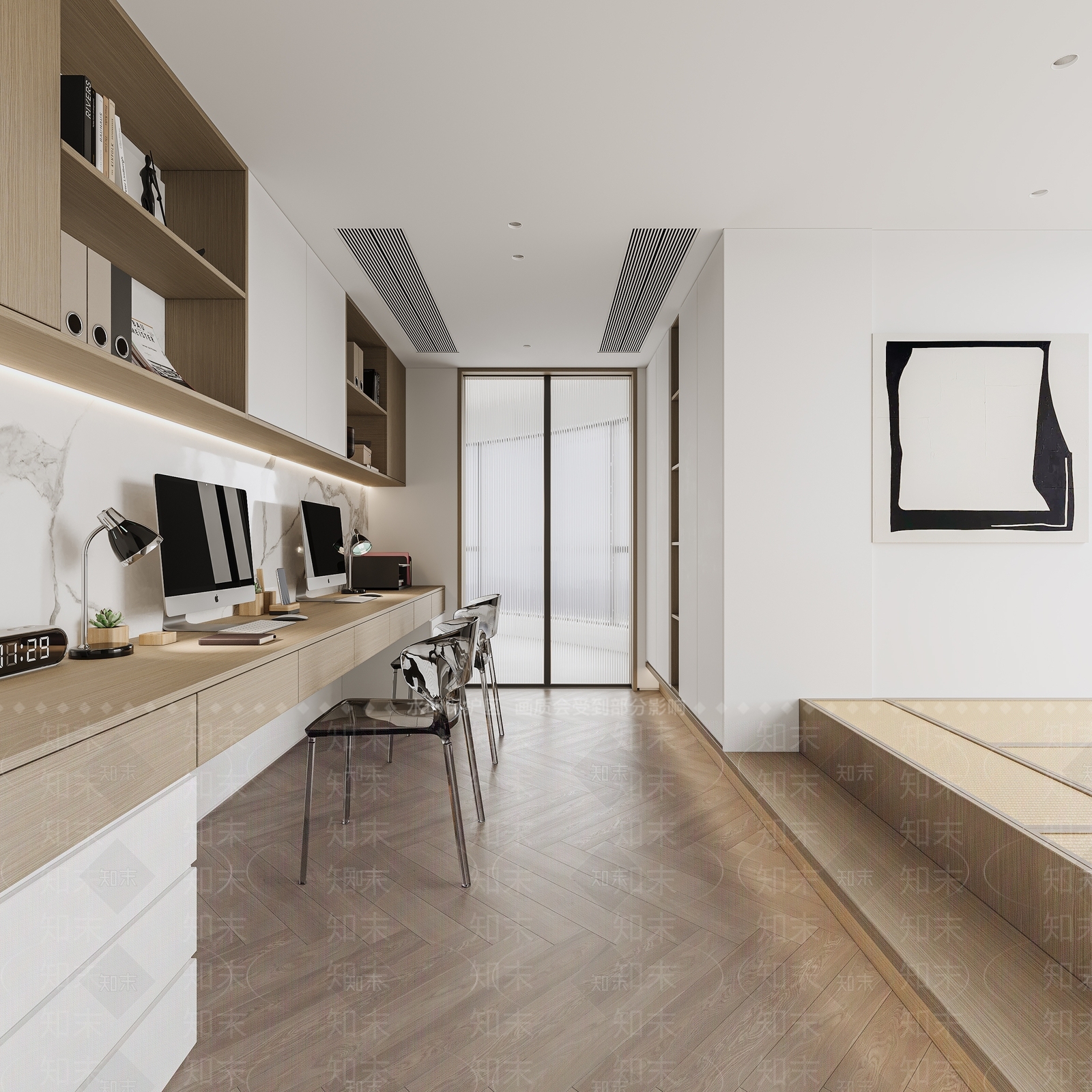 现代书房3D模型下载【ID:1202087052】