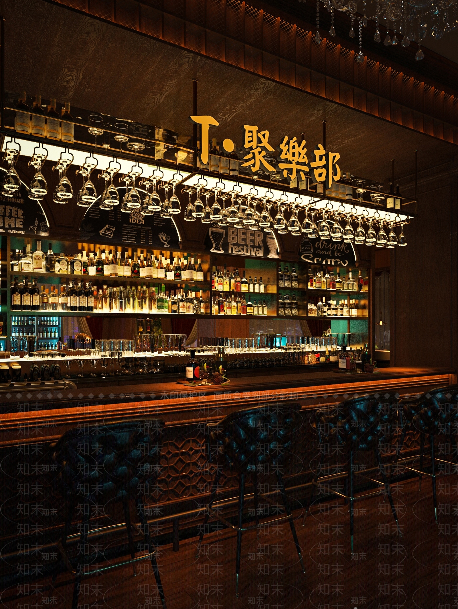 美式复古酒吧3D模型下载【ID:1202087355】