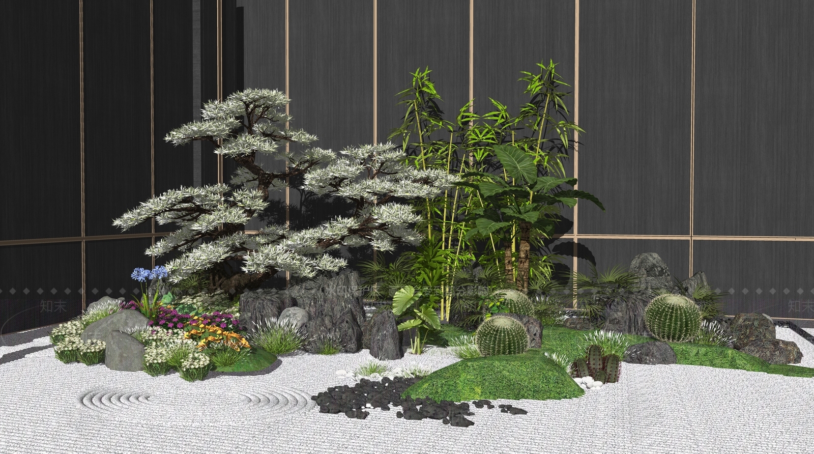 新中式中式小区景观SU模型下载【ID:1202090753】