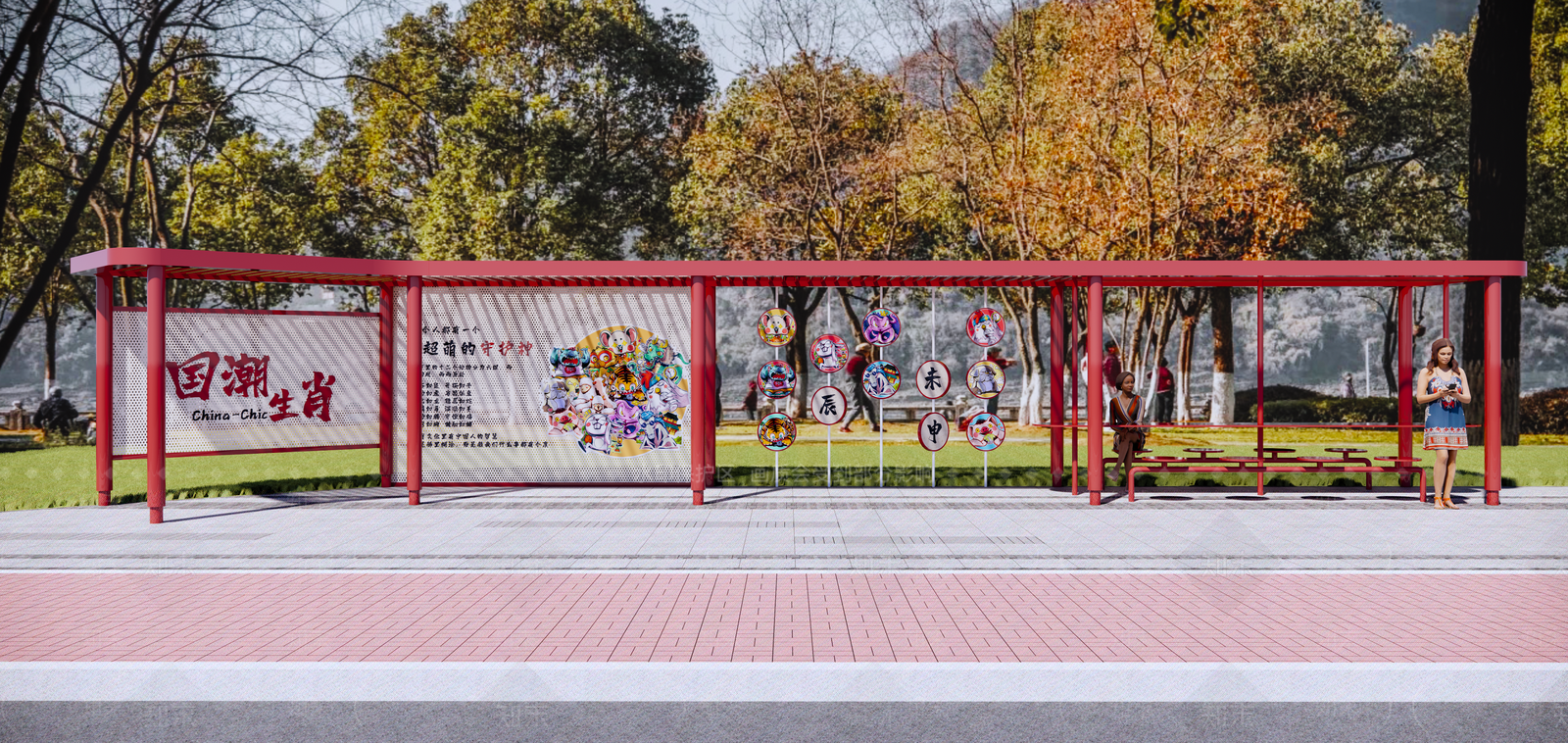 现代廊架SU模型下载【ID:1202094017】