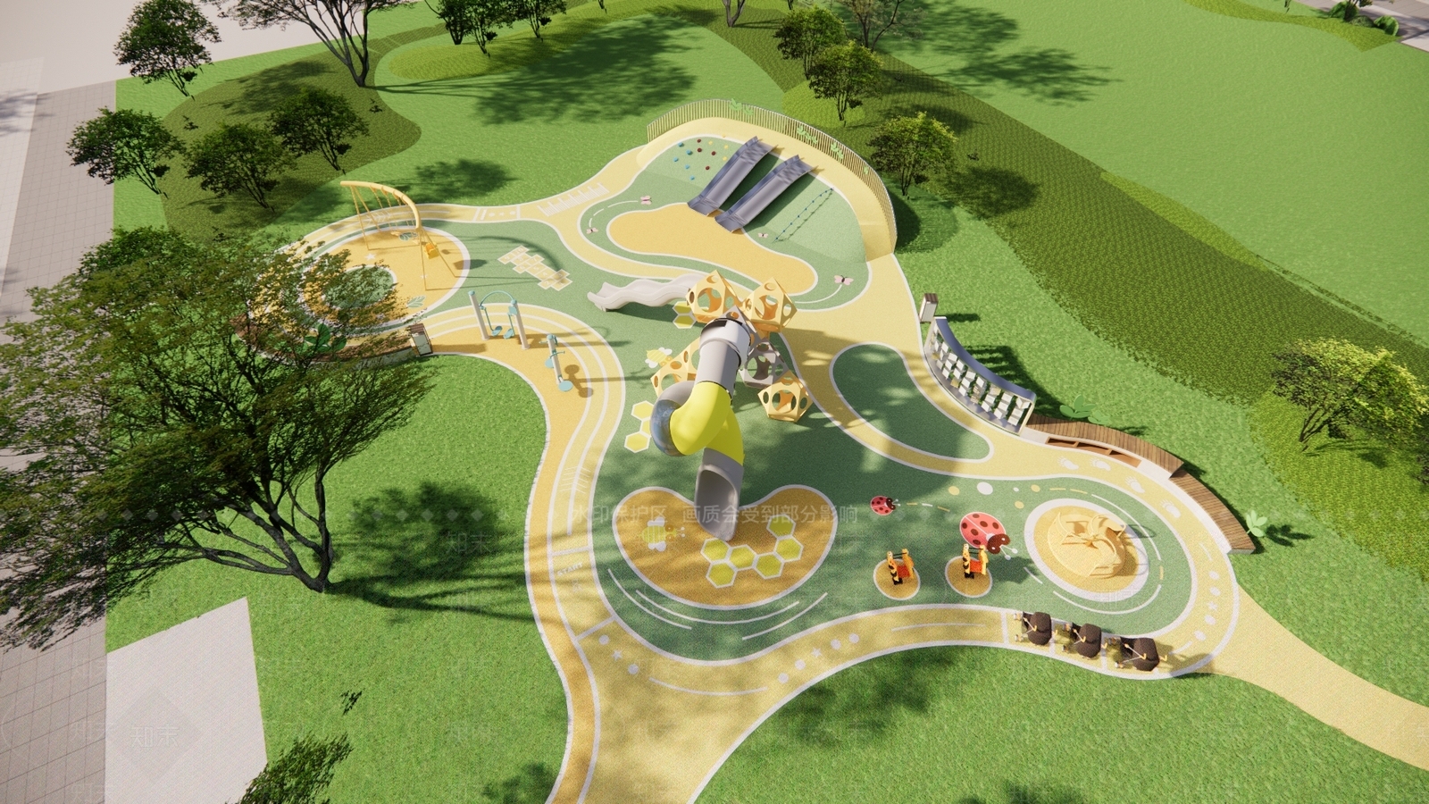 现代景观公园SU模型下载【ID:1202094551】